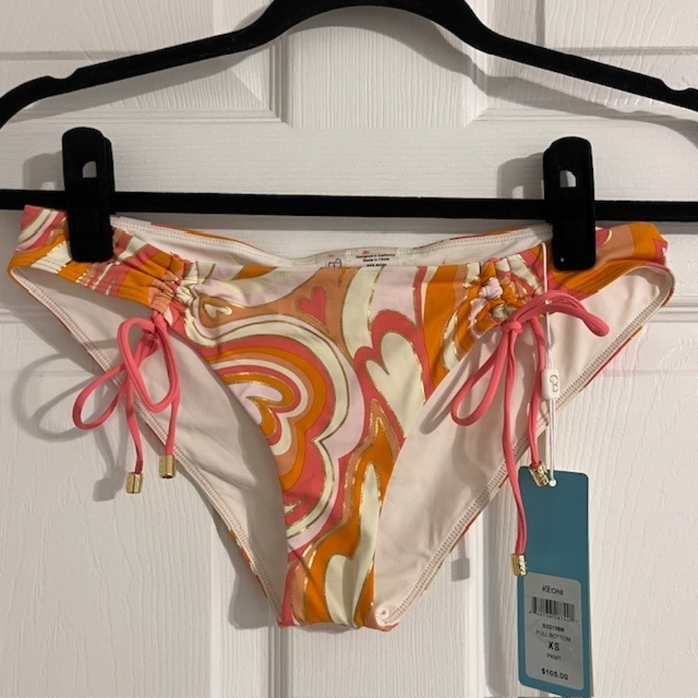 Beach‎ Bunny Full Bottom Swimsuit Retro Print Tie Side Bikini XS